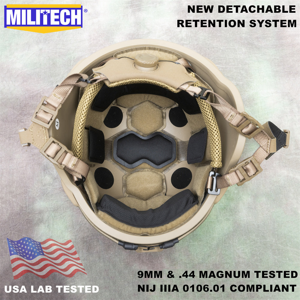 MILITECH® ACH MICH Tactical Full Cut NIJ IIIA Ballistic Helmet With Dial Liner
