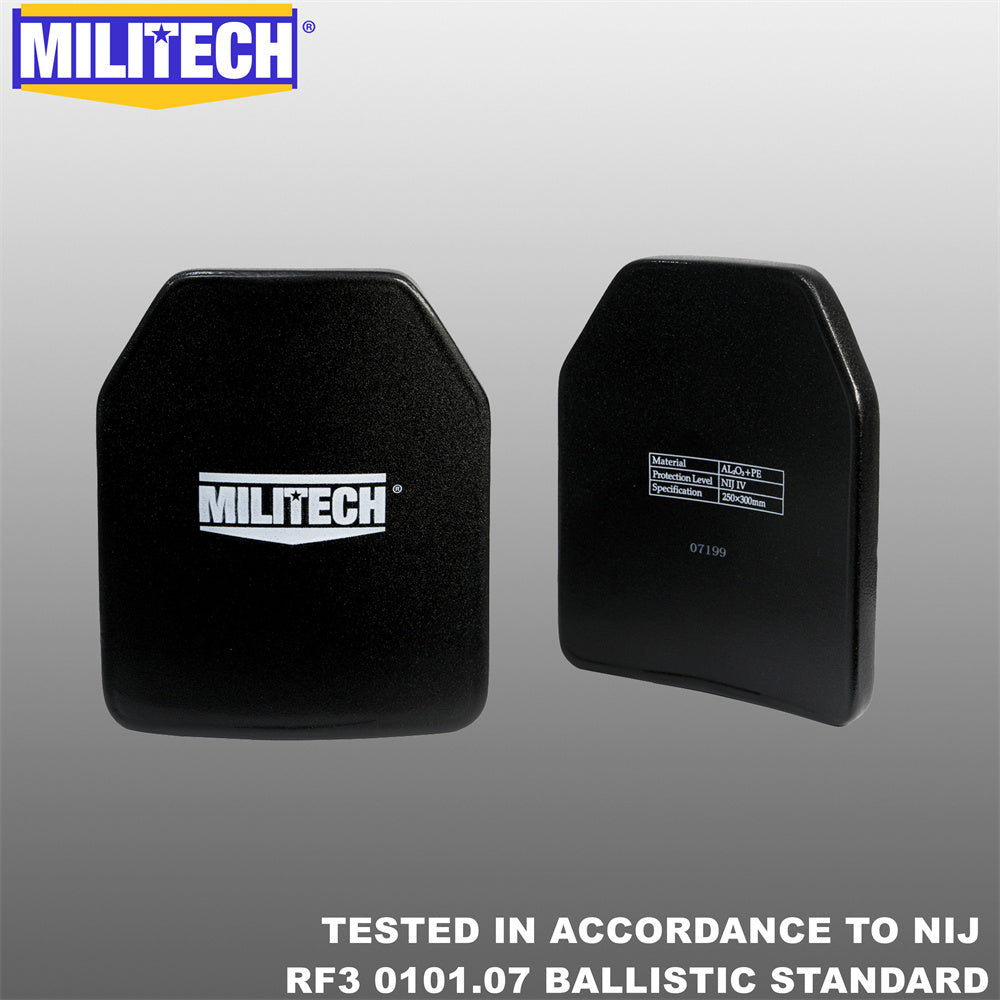 MILITECH® NIJ IV 0101.06 / RF3 0101.07 10''x12'' Shooters Cut Ballistic Panels Pair Set