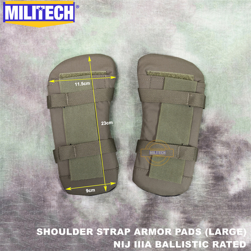 MILITECH® NIJ 3A IIIA 0108.01 Ballistic Shoulder Strap Armor Pads Large Set