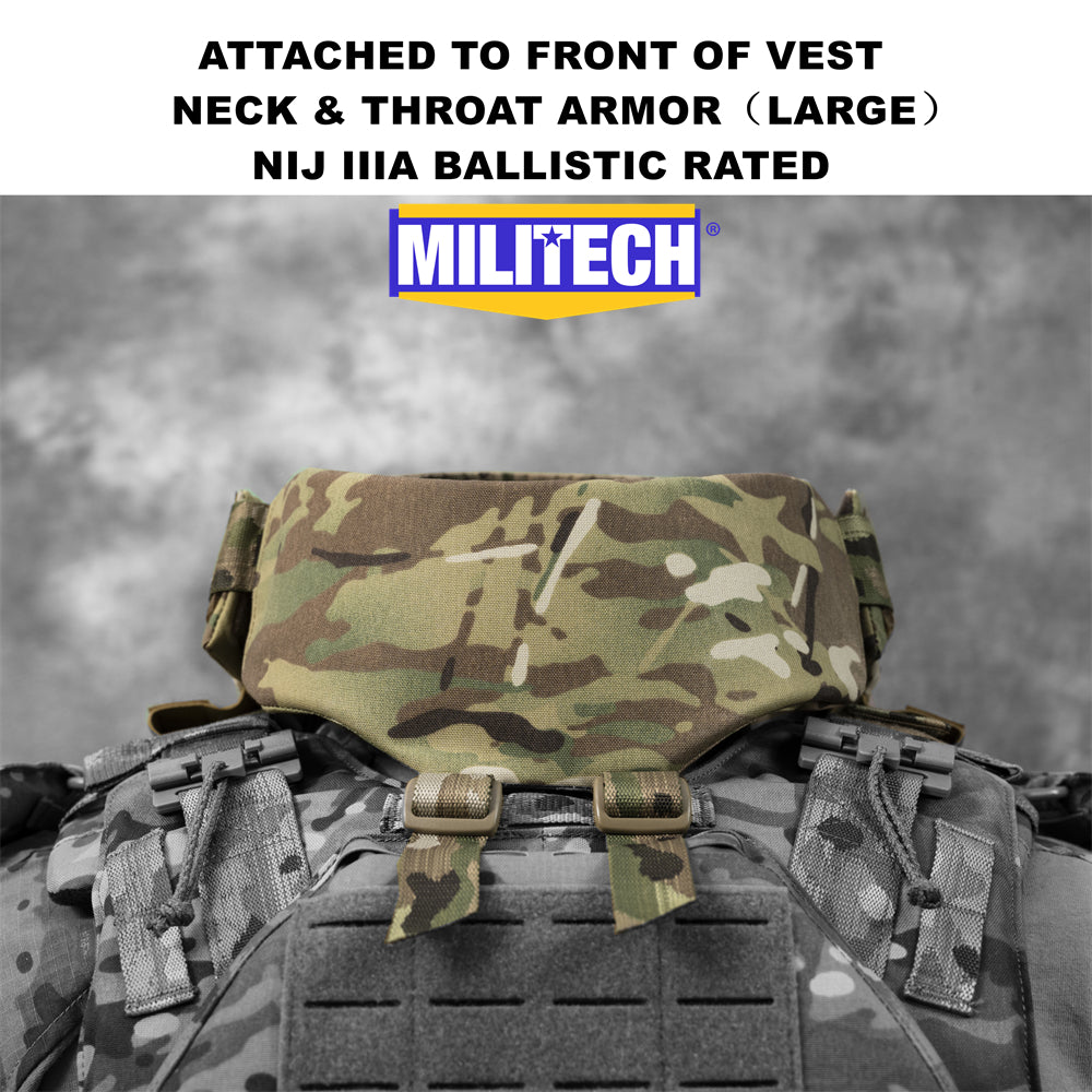 MILITECH®  NIJ IIIA 0108.01 Modular Ballistic Neck and Throat Protector (Large)