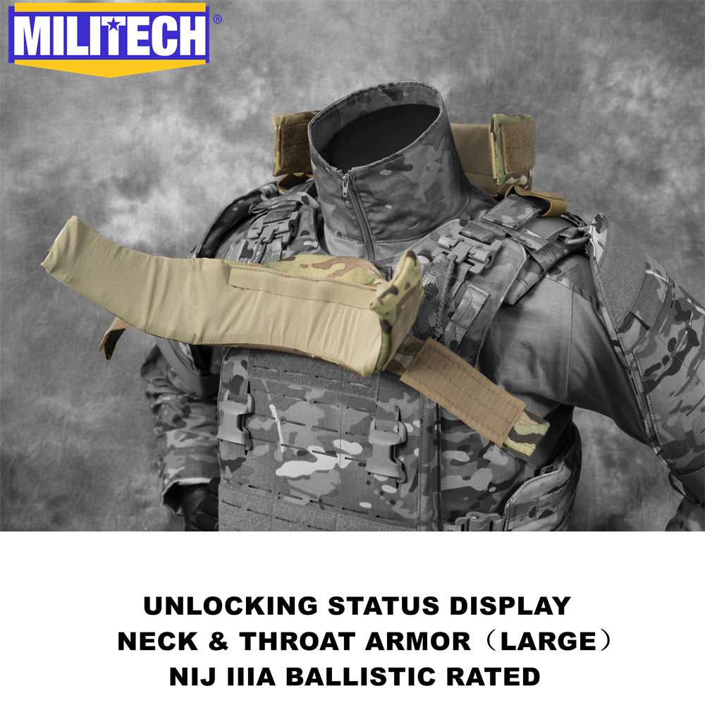 MILITECH®  NIJ IIIA 0108.01 Modular Ballistic Neck and Throat Protector (Large)