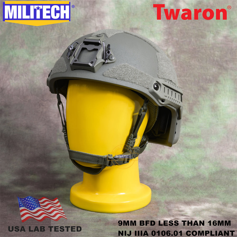 MILITECH® High Cut NIJ IIIA Ballistic Helmet With Advanced Impact Liner