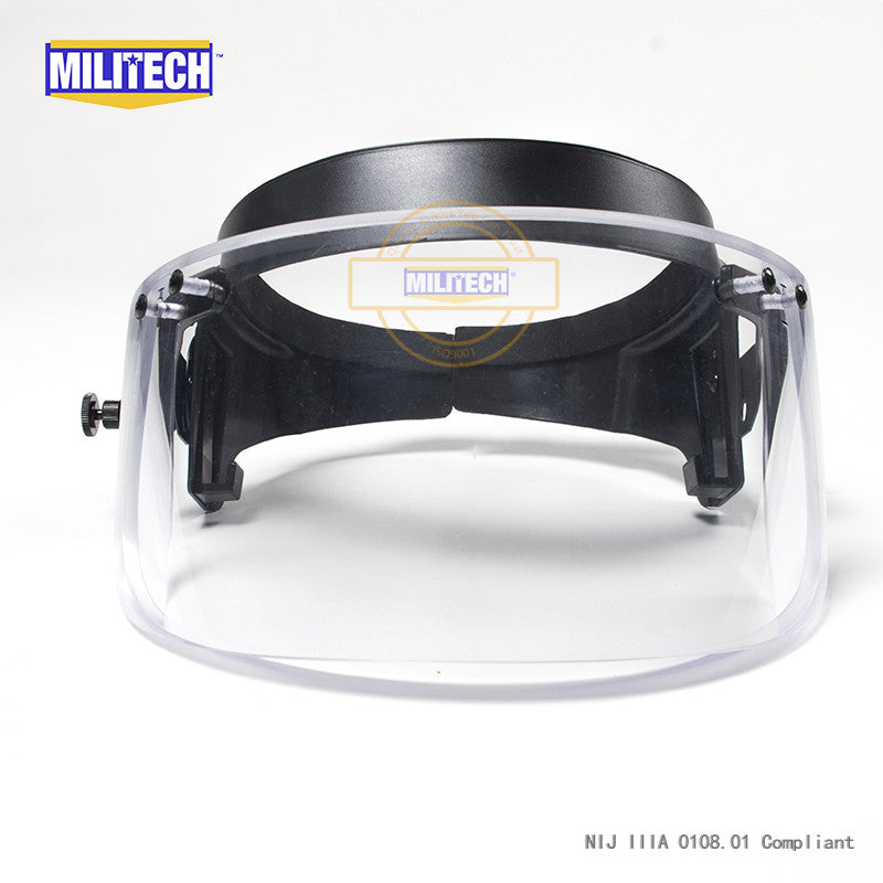 MILITECH® NIJ IIIA 0108.01 Rated Ballistic Visor Face Shield For Tactical Ballistic Helmets