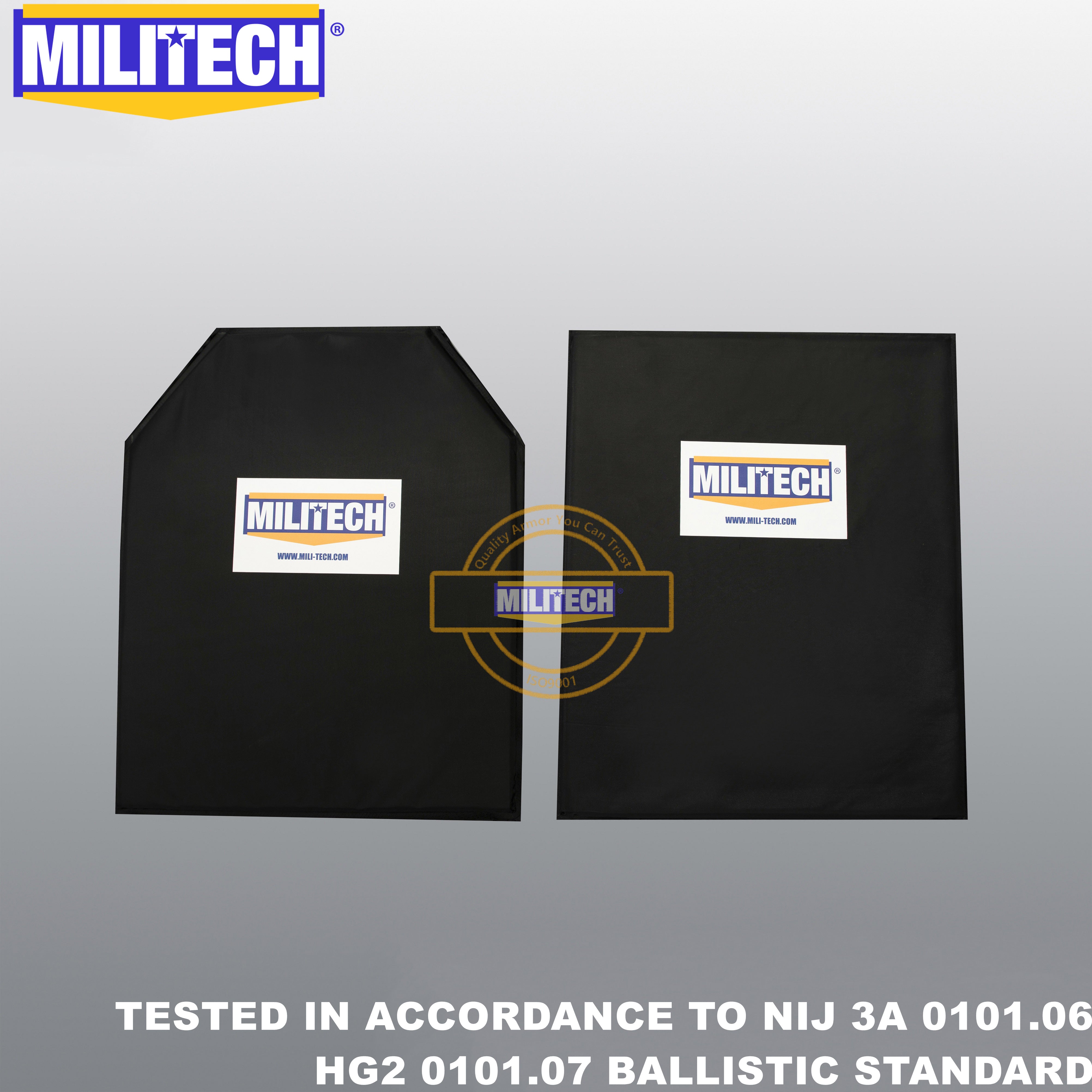 MILITECH® NIJ IIIA 0101.06 / HG2 0101.07 Ballistic Soft Armor Pair
