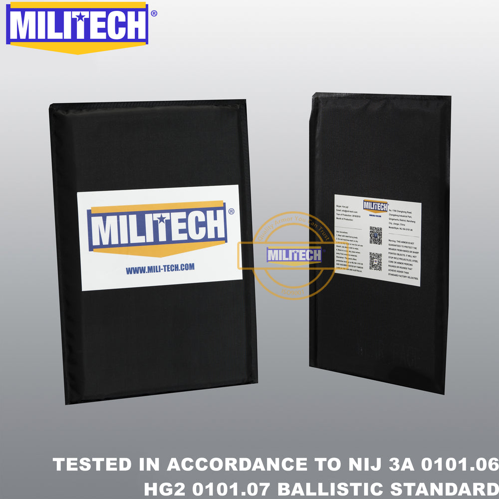 MILITECH® NIJ IIIA 0101.06 / HG2 0101.07 Ballistic Soft Armor Pair Set