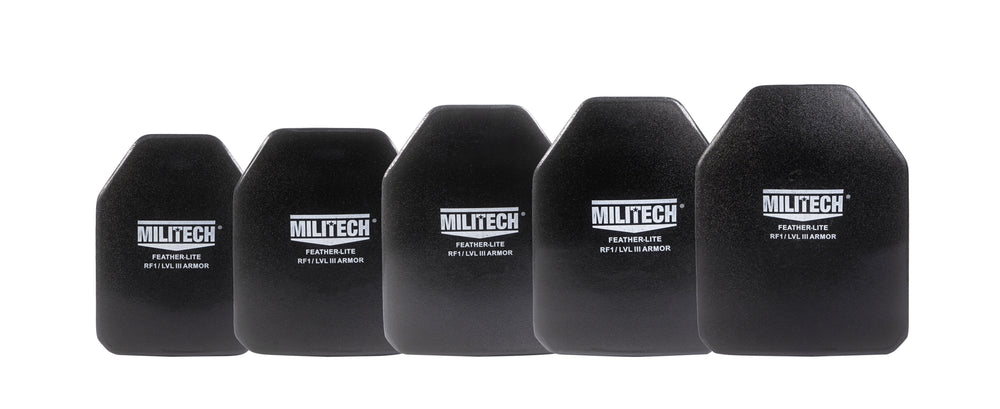 MILITECH® NIJ III+ 0101.06 / RF1 0101.07 Feather-Lite UHMWPE SAPI Ballistic Panels Pair Set