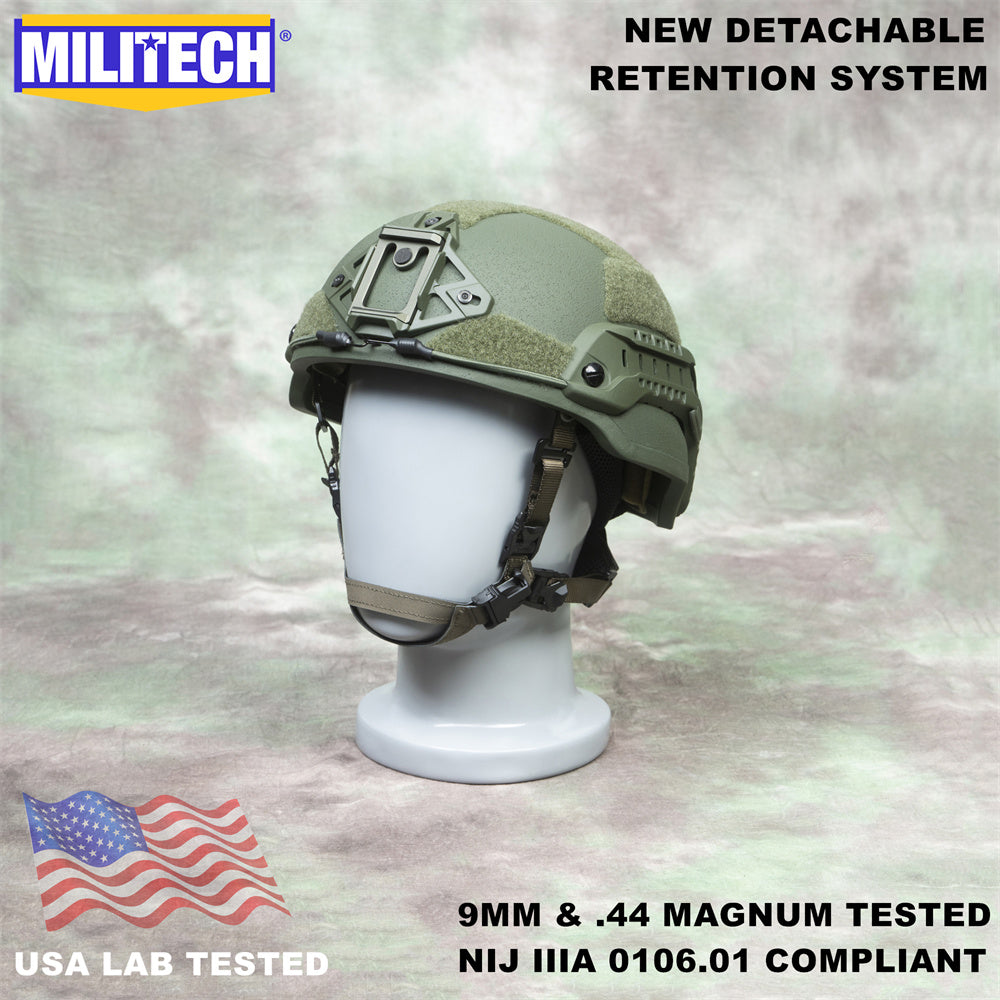 MILITECH® Mid Cut NIJ IIIA Ballistic Helmet With Advance Impact Liner