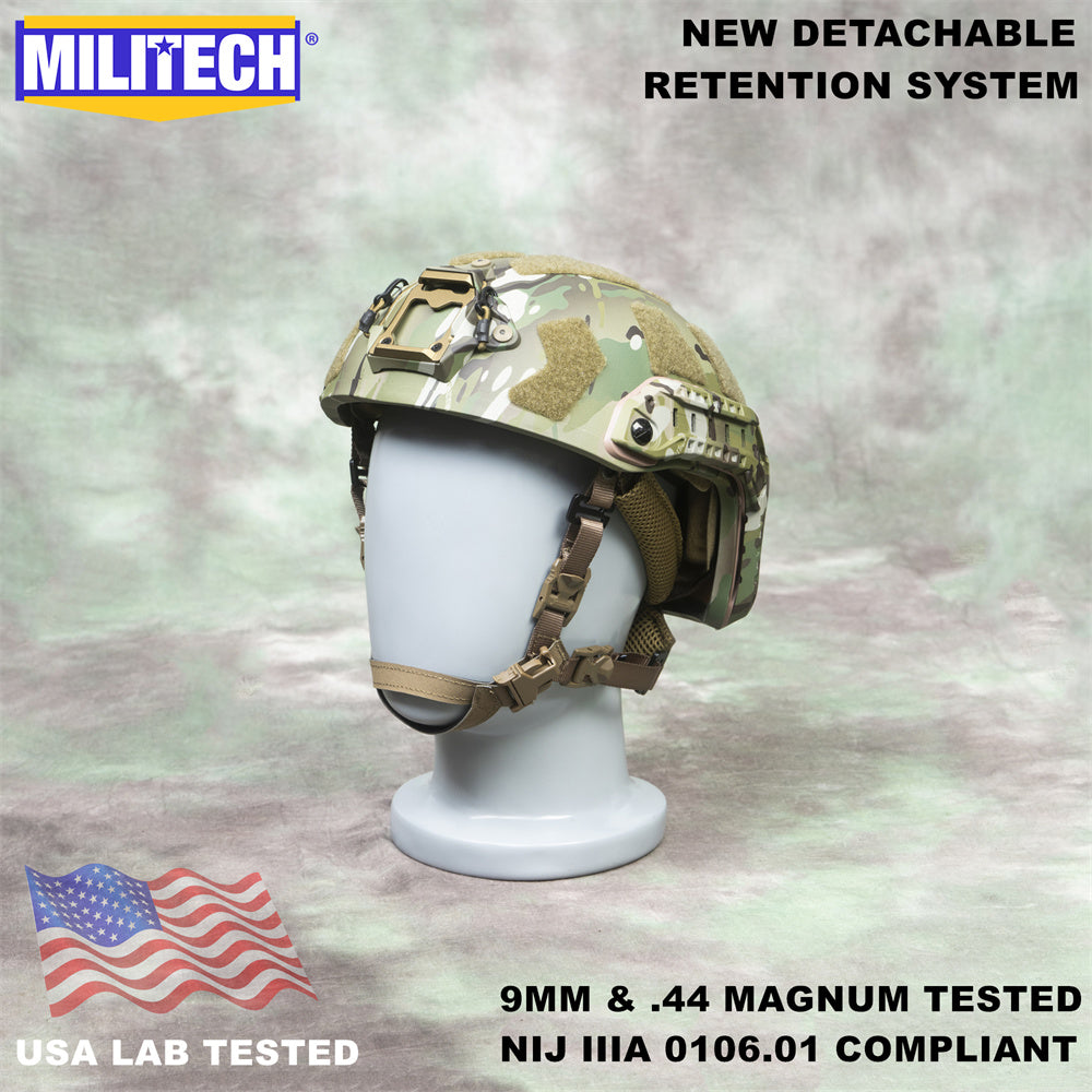 MILITECH SUPER HIGH CUT SF 防弾ヘルメット OD MILITECH® SUPER HIGH CUT NIJ IIIA SF BALLISTIC HELMET WITH