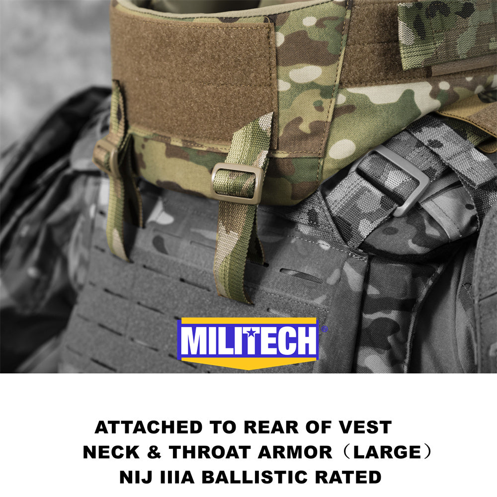 MILITECH®  NIJ IIIA 0108.01 Modular Ballistic Neck and Throat Protector (Large)