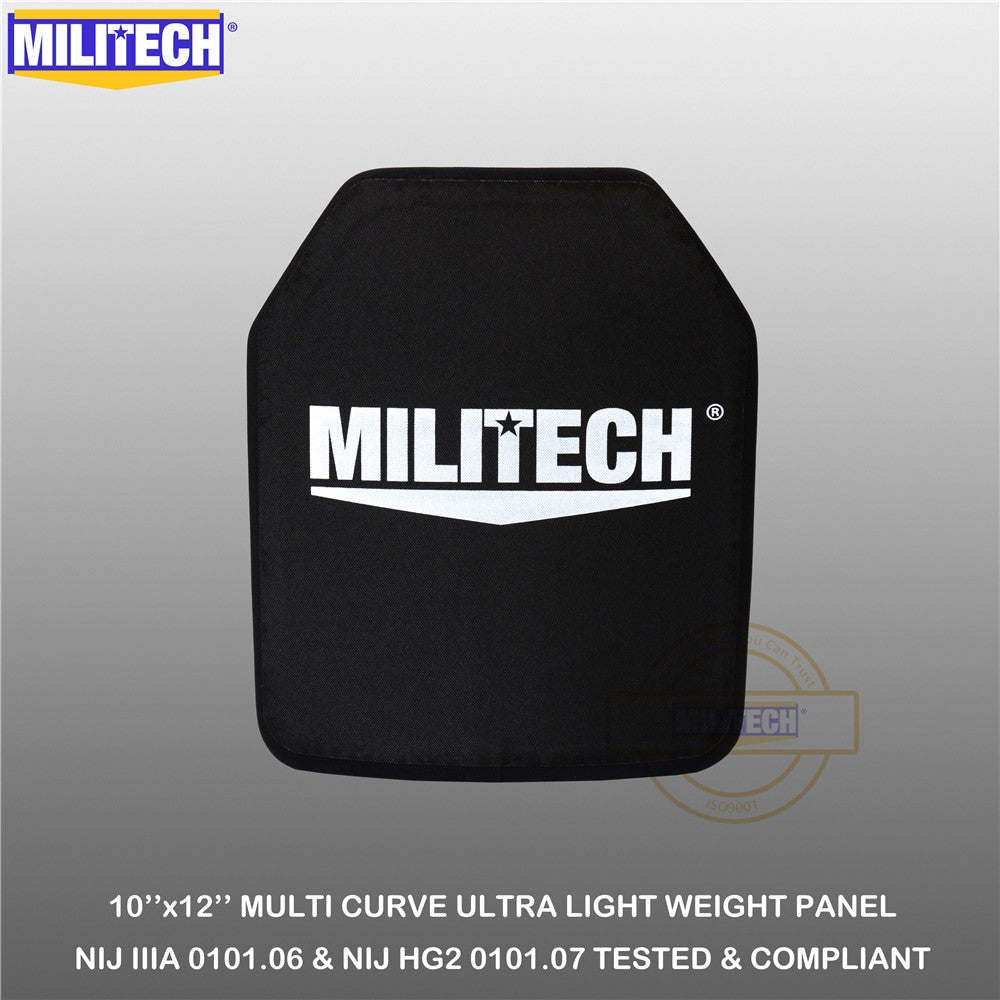 MILITECH 10x12 Multi Curve 防弾プレート MILITECH® Ultra Lightweight NIJ IIIA 0101.06 / HG2 0101.07