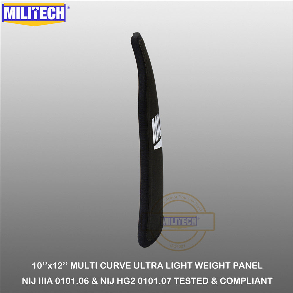 MILITECH 10x12 Multi Curve 防弾プレート MILITECH® Ultra Lightweight NIJ IIIA 0101.06 / HG2 0101.07