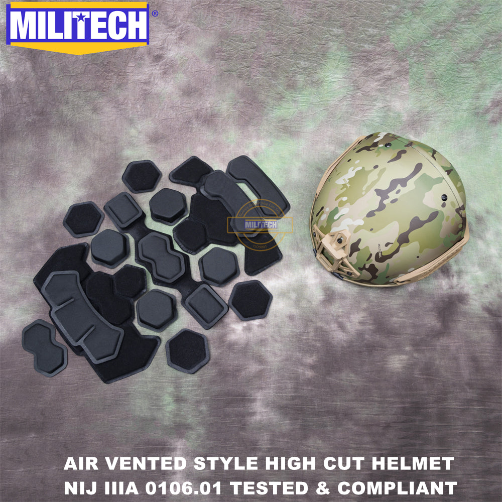 MILITECH® Air Vented High Cut NIJ IIIA Ballistic Helmet