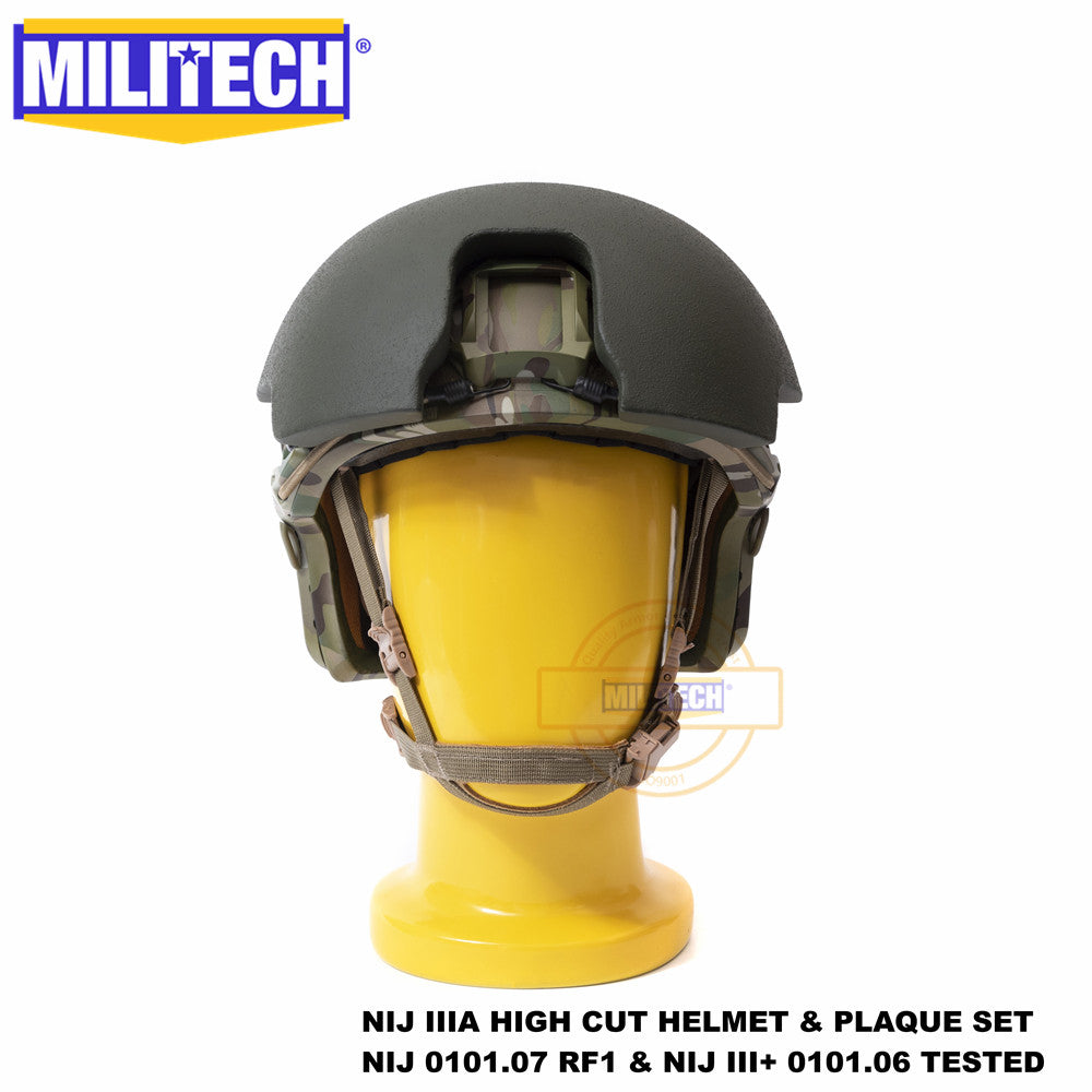 MILITECH® NIJ 0101.07 RF1 Rifle Rated Ballistic Helmet 2 In 1 Construction