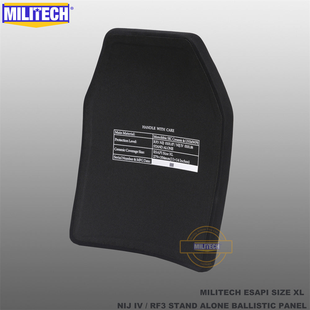 BALLISTICS INDUSTRIES INC. プレート MILITECH® NIJ IV 0101.06 / RF3 0101.07 BLACK LABEL RANGE ESAPI