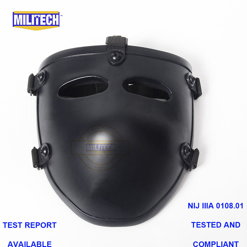 Tactical CS Ballistic Face Mask - NIJ Level IIIA Kevlar Armor (Large, Black, DX-589)