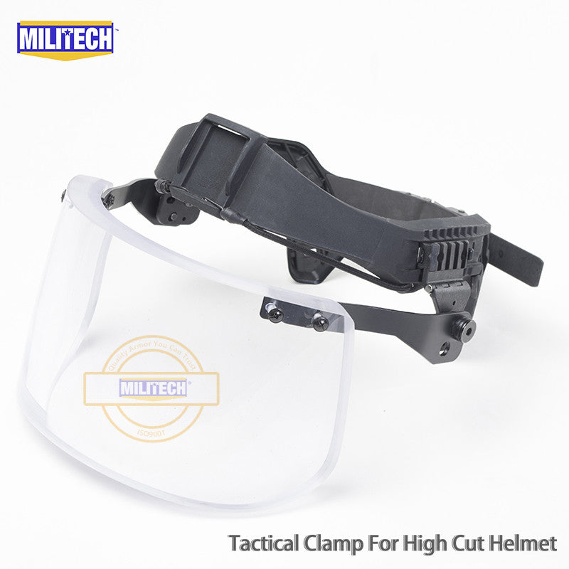 MILITECH® NIJ IIIA Rated Ballistic Visor Face Shield For Tactical Ballistic Helmets