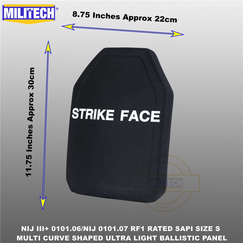 MILITECH® NIJ III+ 0101.06 / RF1 0101.07 Ultra Light Weight UHMWPE SAPI Ballistic Panels Pair Set
