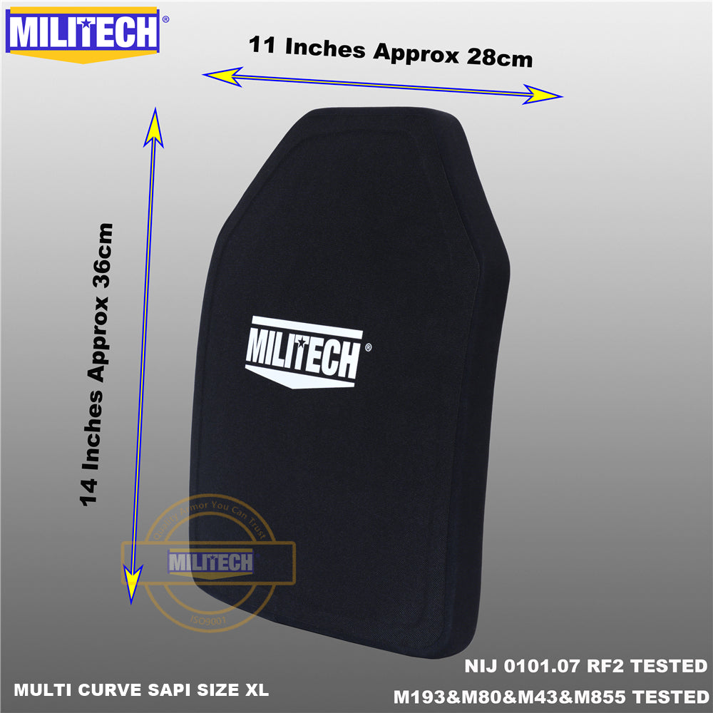MILITECH® NIJ III+ 0101.06 / RF2 0101.07 SAPI Sized Multi Curve Ballistic Panels Pair Set