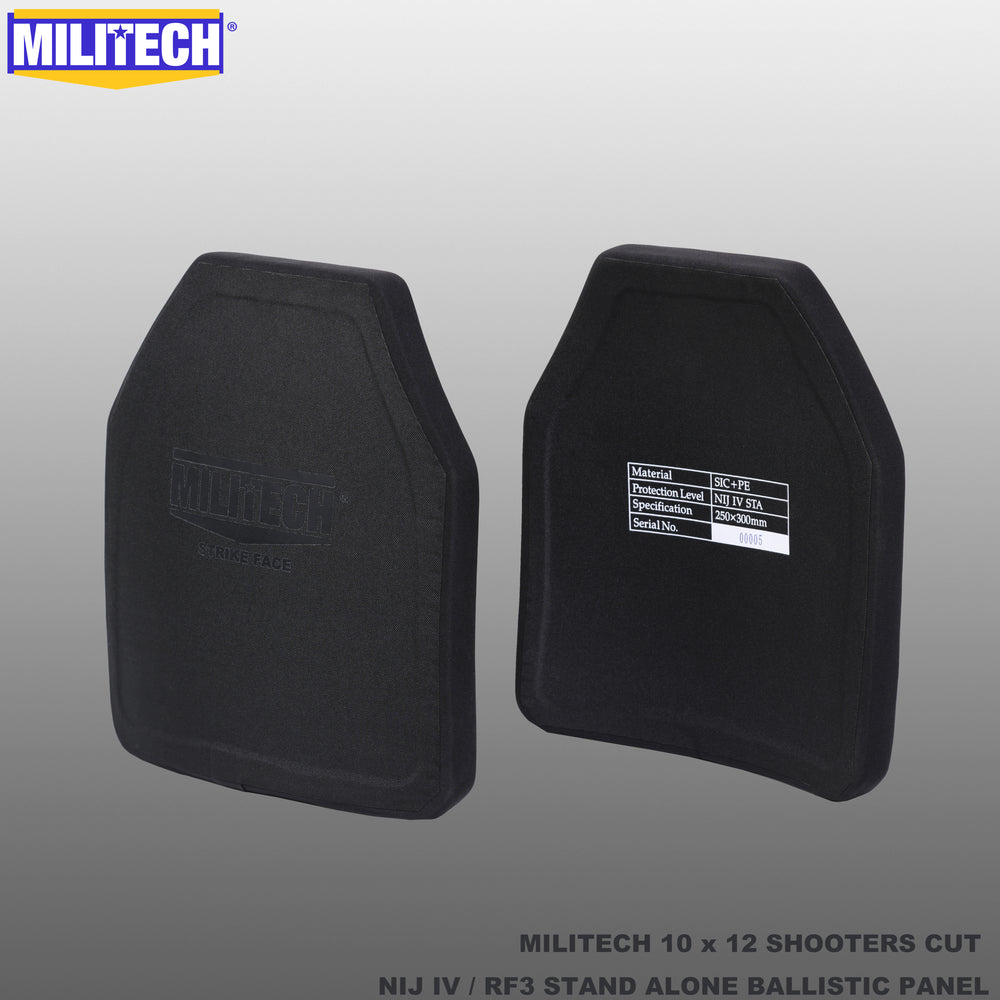MILITECH® NIJ IV 0101.06 / RF3 0101.07 BLACK LABEL RANGE ESAPI BALLISTIC PANELS PAIR SET